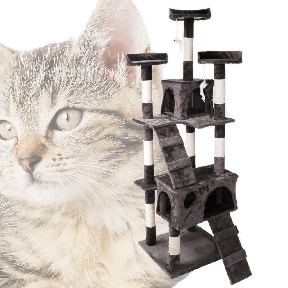 metaal spel Meevoelen Kattenkrabpaal | 170 cm | Grijs - HandelsOnderneming Michielsen